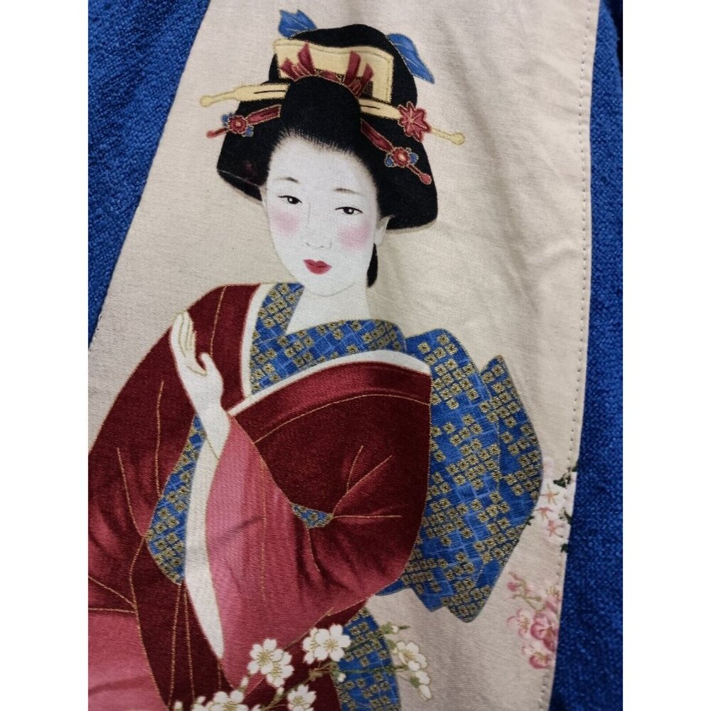Elegant Blue Women's Blazer with Artistic Print - Picture 5 of 11
